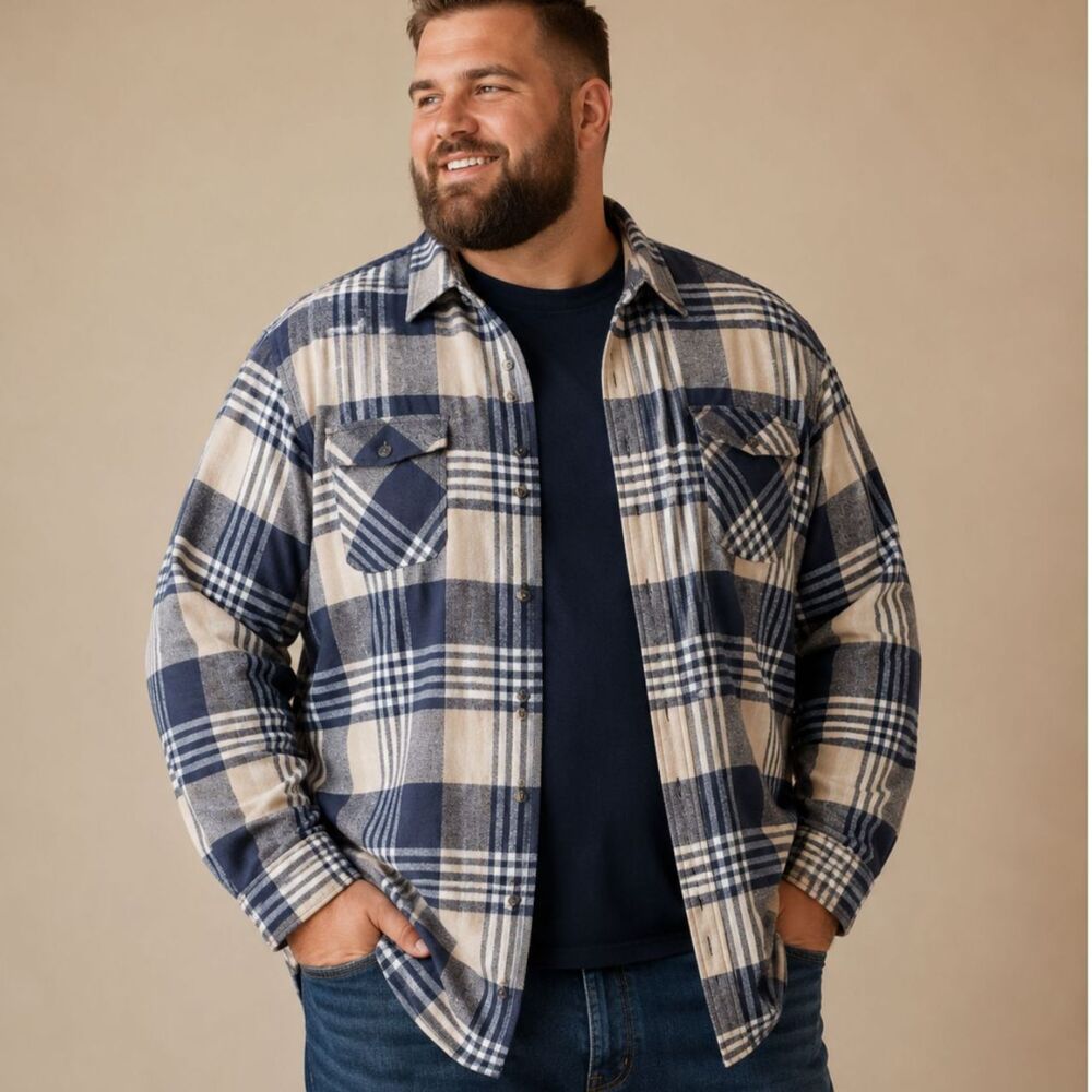 Winston Heavy Flannel Shacket Big and Tall Plaid Lumberjack Utility Size 4X